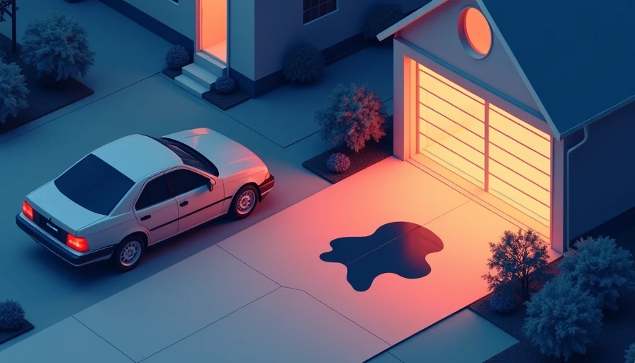 Illustration for oil puddle in driveway
