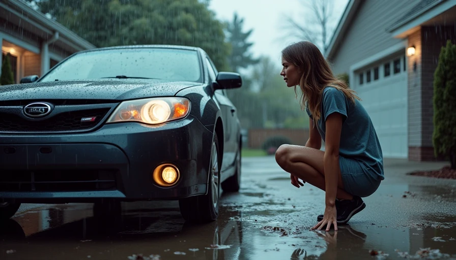 Illustration for why is there a puddle under my car after rain