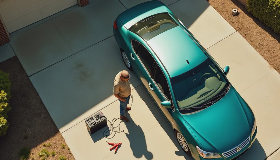 Illustration for best way to charge a car battery